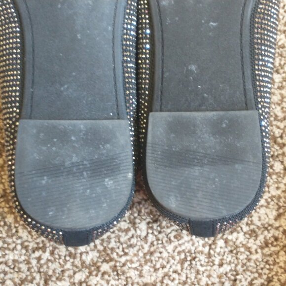 Women's Torrid Black Embellished Rhinestone Pointed Toe Slip On Flats Size 11WW - Picture 11 of 14